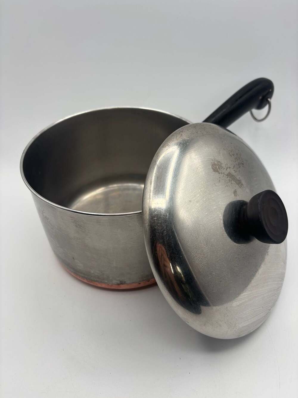 Vintage Revere Ware 1801 Copper Clad Stainless Steel Sauce Pan with Lid